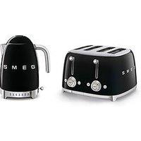 Smeg Variable Temperature Kettle And 4 Slice Toaster Bundle- Black