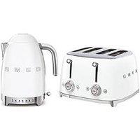 Smeg Variable Temperature Kettle And 4 Slice Toaster Bundle- White