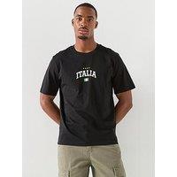 Jack & Jones Italy Football T-Shirt - Black