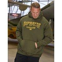 Badrhino Printed Hoodie Jumper - Green