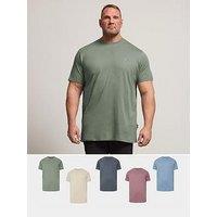 Badrhino 5 Pack Extra Long Basic T-Shirt - Multi