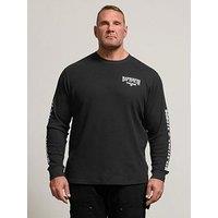 Badrhino Fuji Waffle Long Sleeve T-Shirt - Black