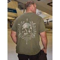 Badrhino Skull Emblem Graphic T-Shirt - Green