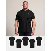 Badrhino 5 Pack V Neck T-Shirt - Black