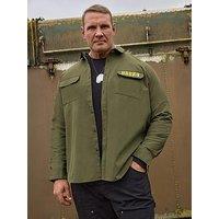 Badrhino Big & Tall Military Ripstop Shirt - Khaki Green