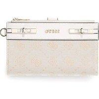 Guess Jeans Melinda Logo Zip Around Purse - Cream