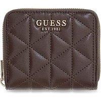 Guess Jeans Paisleigh Small Quilted Zip Around Purse - Brown