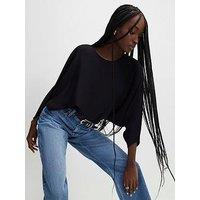 River Island Long Sleeve Batwing Tshirt - Black