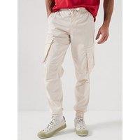 Jack & Jones Kane Noah Cuffed Cargo Trousers - Off White