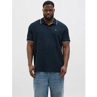 Jack & Jones Plus Austin Short Sleeve Polo - Navy