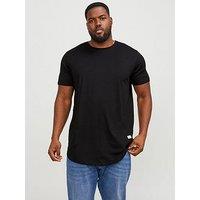 Jack & Jones Plus Longline T-Shirt - Black