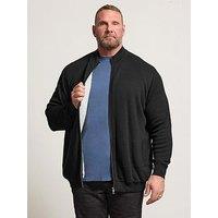 Badrhino Knitted Borg Lined Full Zip Jacket - Black