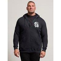 Badrhino Skull Clock Zip Thru Sweatshirt - Blue