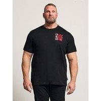 Badrhino Japanese Sun Print T-Shirt - Black