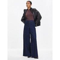 River Island Petite Pull On Palazzo Luann Jeans - Blue