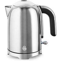 Swan Solace 1.7L Jug Kettle Stainless Steel, Fast Boil, 1.7 Litre, 360-Degree Base