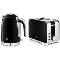 Swan Solace 2 Slice Toaster & Kettle Bundle Black