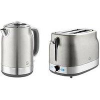 Swan Retro Revive 2 Slice Toaster & Kettle Bundle- Stainless Steel