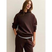 New Look Relaxed Drop Shoulder Hoodie - Brown