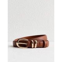 New Look Tan Faux Leather Skinny Belt