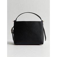 New Look Black Faux Leather Mini Bucket Bag
