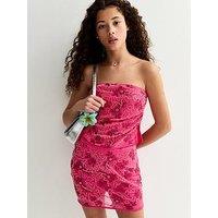 New Look 915 Girls Sequin Embellished Mesh Skort - Pink