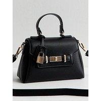 New Look Mini Faux Leather Turn Lock Crossbody Bag - Black