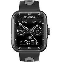 Sekonda Sekonda Womens Motion Pro Black & Grey Silicone Bracelet With Amoled Dial Smartwatch