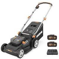 Worx 40V Powershare 41Cm Cordless Brushless Lawn Mower 650M2 With X2 4.0Ah Battery & Charger