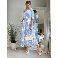 Style Cheat Daphne Chiffon Dress - Blue