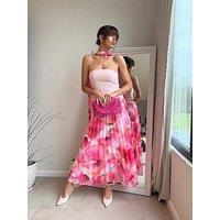 Style Cheat Bandeau Pleat Dress - Pink