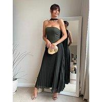 Style Cheat Pleat Scarf Dress - Green