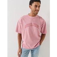 Guess Jeans Short Sleeve Boxy Cropped T-Shirt - Purple