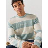 Guess Jeans Stripe Knitted Jumper - Green