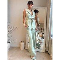 Style Cheat Tailored Wide Leg Trouser - Green