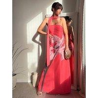 Style Cheat Satin Scarf Dress - Pink