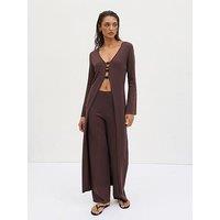 Pretty Lavish Maelle Maxi Knit Cardigan - Chocolate