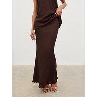 Pretty Lavish Evalina Crinkle Maxi Skirt - Brown