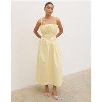 Pretty Lavish Zaria Corset Detail Midaxi Dress- Lemon