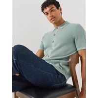 Guess Jeans Short Sleeve Knitted Polo Shirt - Green