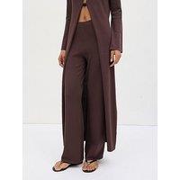 Pretty Lavish Maelle Slim Knit Trouser - Chocolate