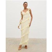 Pretty Lavish Rue Ruffle Maxi Dress - Lemon