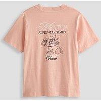 Jack & Jones Junior Boys Sketch Back Print Short Sleeve T-Shirt - Peach Melba