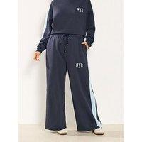 Yours Curve Nyc Side Stripe Jogger - Blue