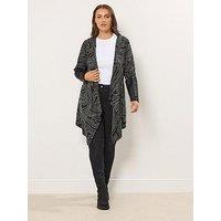 Yours Curve Soft Touch Pu Cuff Cardigan - Grey