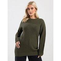 Yours Curve Essential Jumper - Green