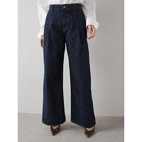 The Very Collection Pleat Top Wide Leg Jeans - Rinse