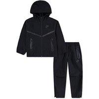 Nike Kids Unisex Full Zip Tech Woven Set - Black