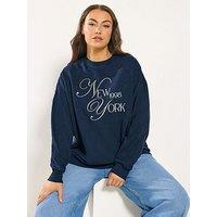 Yours Curve New York Sweatshirt - Blue