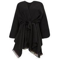 Quiz Black Tie Waist Cape